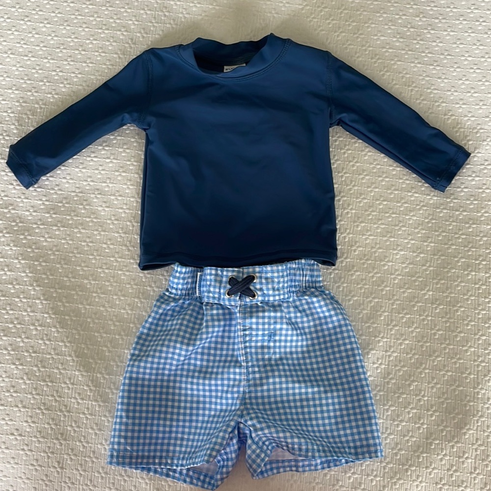 Rugged Butts baby boy rash guard and swim suit